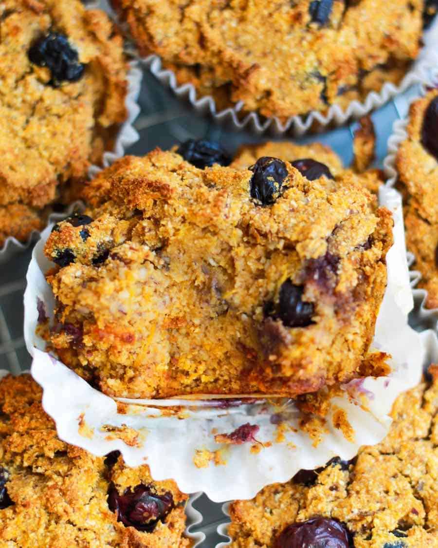 vegan paleo blueberry muffins