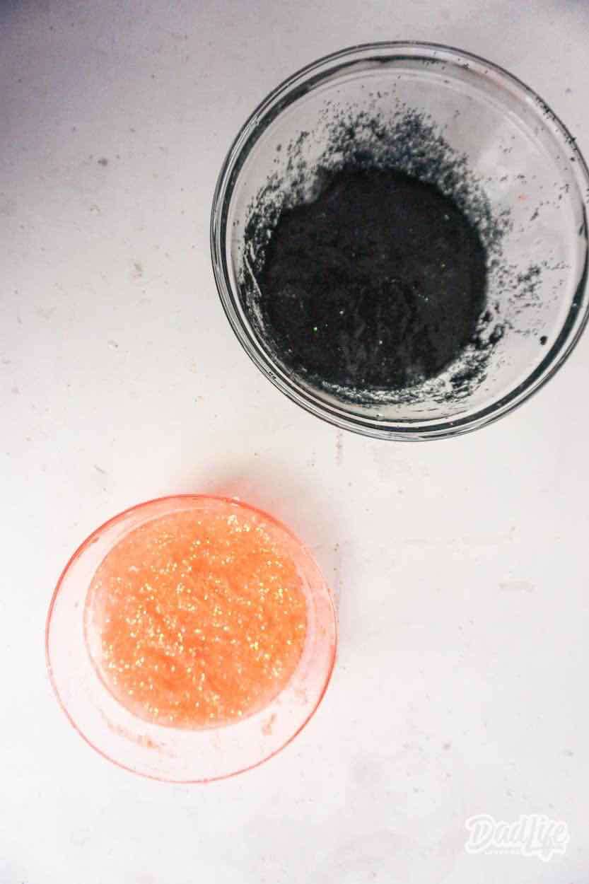 Black and Orange Slime with Glitter