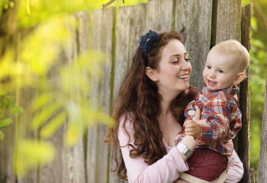 mom with toddler