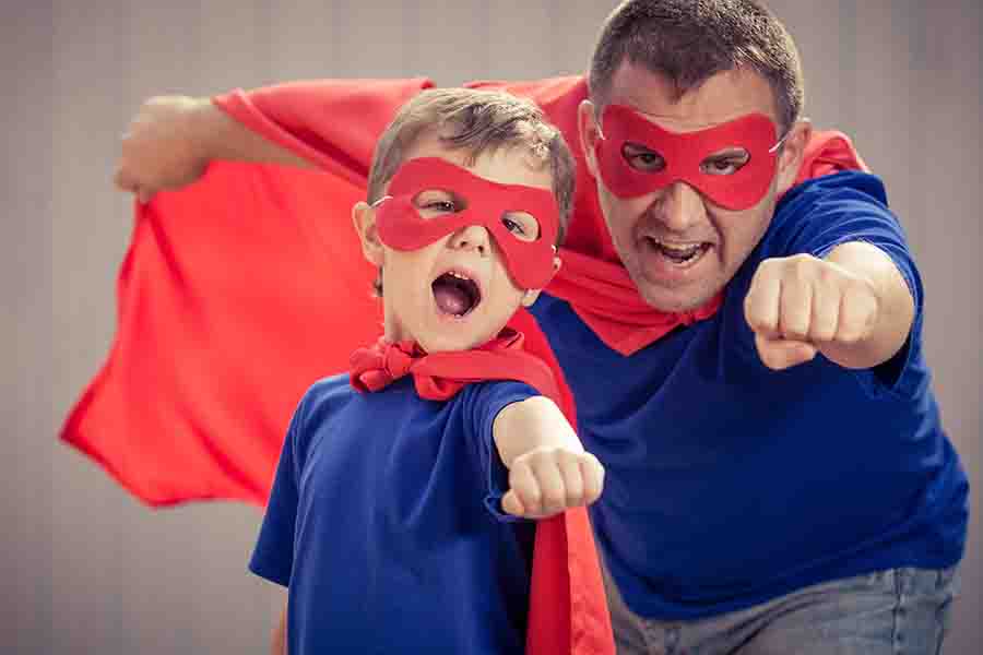 father son superhero halloween costume