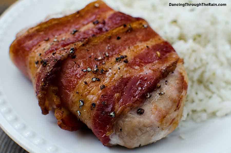 bacon wrapped pork chops