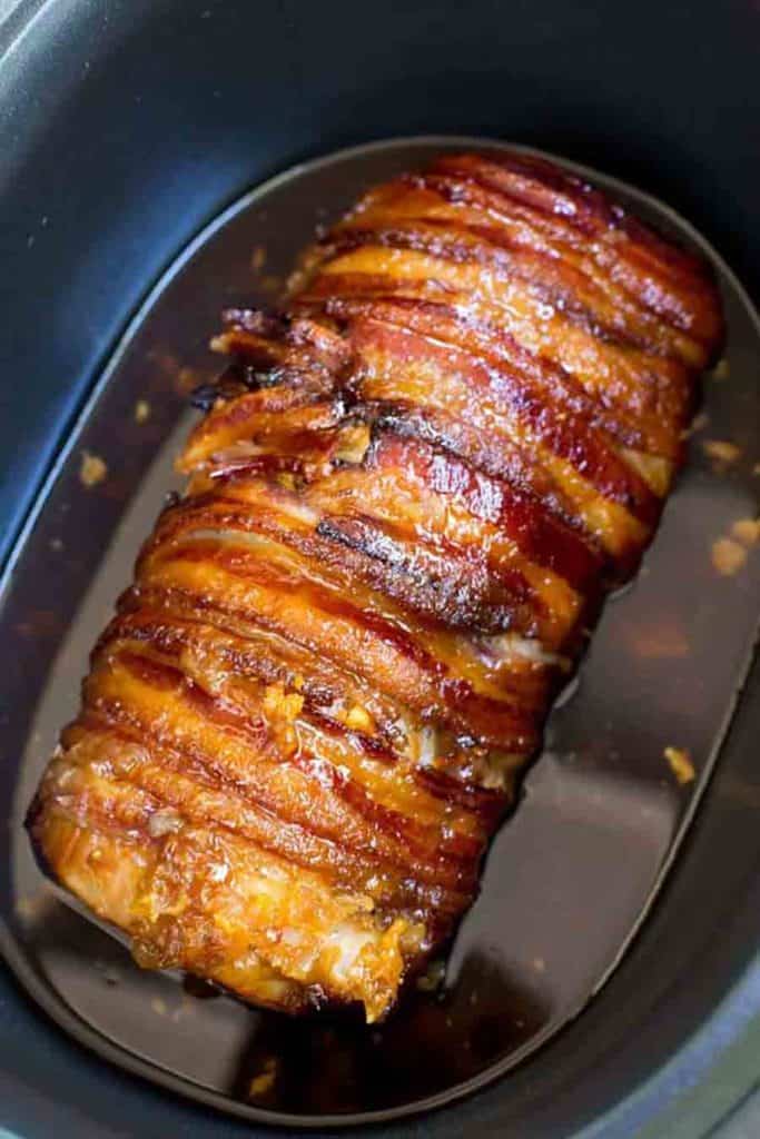 bacon garlic pork loin