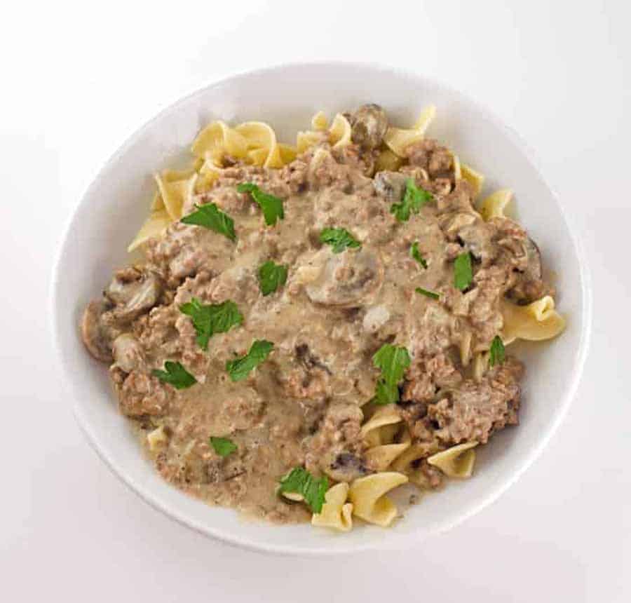 Beef Stroganoff Made With Ground Hamburger meat