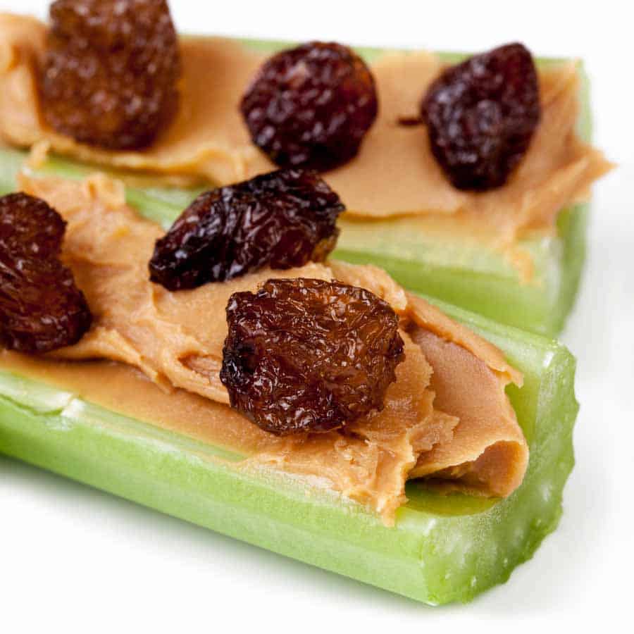 ants on a log toddler snack