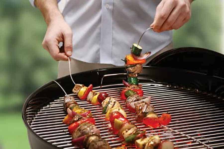 grilling skewers for dad