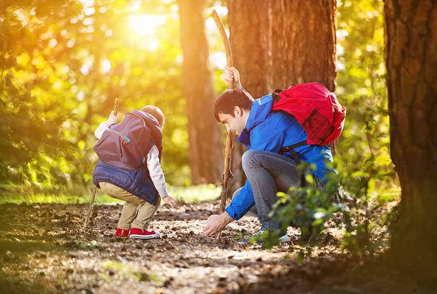 hiking with kids on camping trip